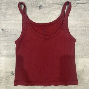 Brandy Melville Burgundy Ribbed Tank
